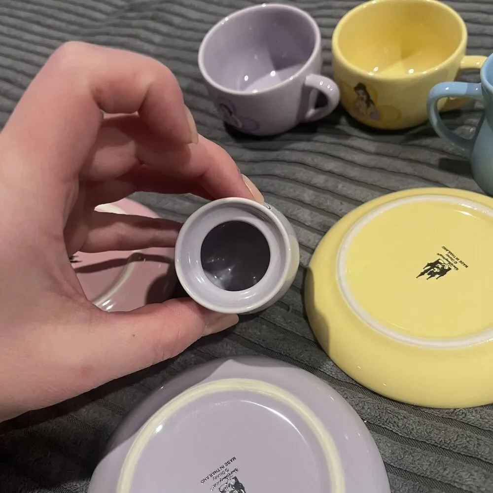Princess Tea Partial Set Cups & Saucers Disney Parks Made In Thailand See Pics